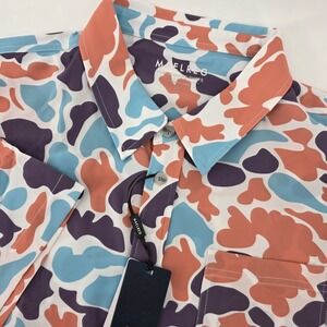 NWT MAELREG Mens Performance Shirt 2XL Camo Print Short Sleeve Polo Golf